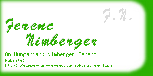 ferenc nimberger business card